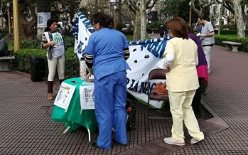 ATE San Fernando se manifestó en la Plaza Mitre contra la política de salud del gobierno nacional