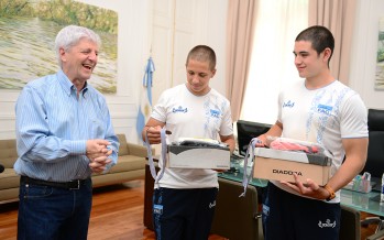 Andreotti recibió a jóvenes ganadores del Sudamericano de Canotaje