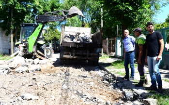 Reparación de la calzada en Urcola entre Pinto e Ituzaingó