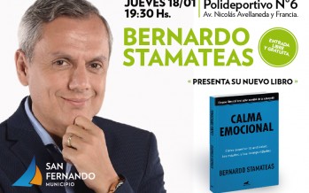 Stamateas presenta su libro Calma Emocional en el Polideportivo N° 6