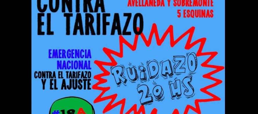 Hoy habrá protestas contra el tarifazo en las 5 esquinas, Plaza Mitre y Sobremonte y Avellaneda