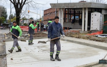 Avanza la construcción de una posta policial y la mejora del espacio público en Villa Jardín