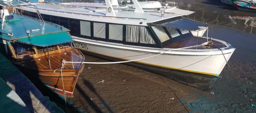 Bajante del río: predominaron el barro, los sedimentos y los botes tumbados ante la falta de agua