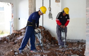 Obras de ampliación y mejoras en el gimnasio del Poli N° 3