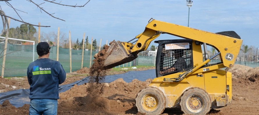 Se inició la construcción de un espacio cerrado en el Poli N°2 para la práctica de básquet, vóley y patín artístico