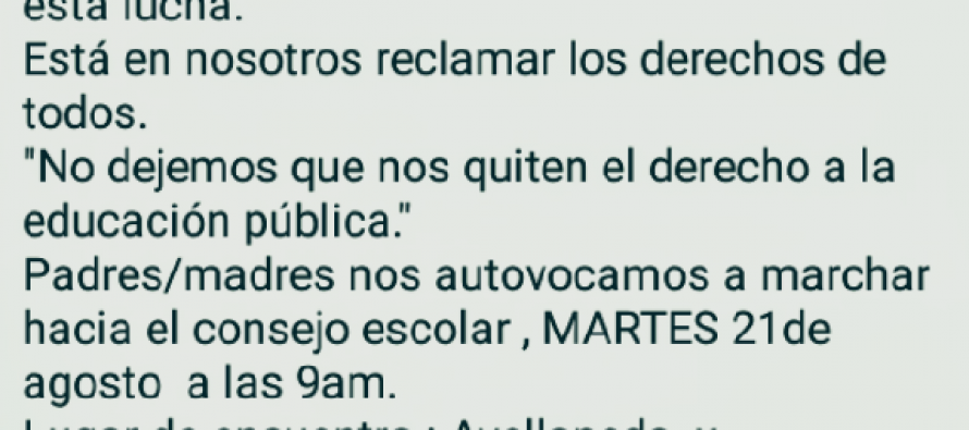 Convocan a marchar desde Sobremonte y Avellaneda hacia el Consejo Escolar en defensa de la escuela pública