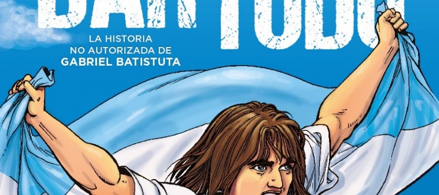 Se presenta una biografía de Gabriel Batistuta en formato comic