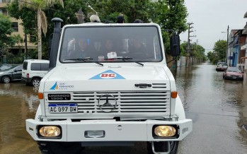 Operativo preventivo por la sudestada en los barrios San José y Alsina