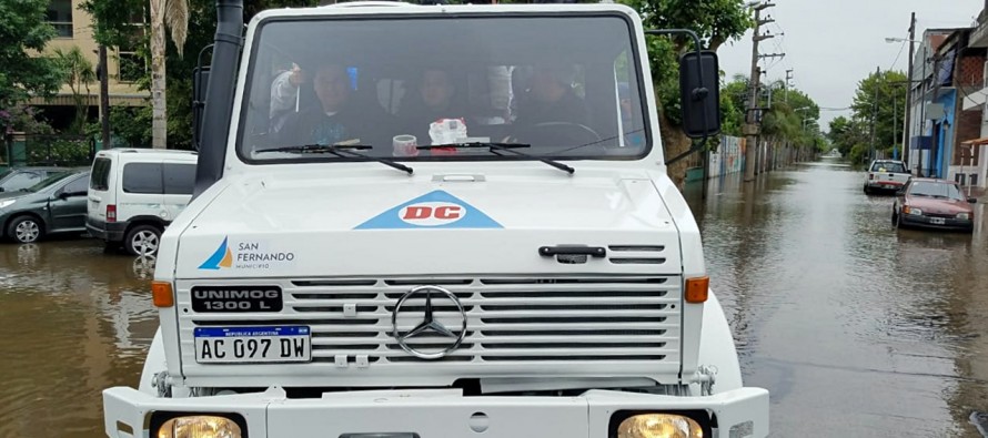 Operativo preventivo por la sudestada en los barrios San José y Alsina