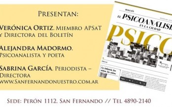 El viernes se presenta el boletín “El psicoanálisis en la ciudad”