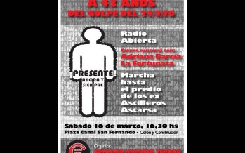 Acto por la Memoria en Plaza Canal a 43 años del golpe de Estado