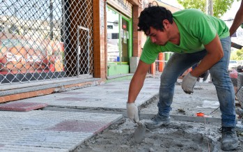 Avanza la renovación del centro comercial de la avenida Presidente Perón