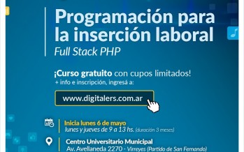 Abierta la inscripción a jóvenes de nuestra ciudad para el curso de programación para la inserción laboral