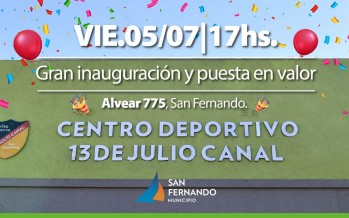 Inauguración del renovado Club Deportivo 13 de Julio Canal del barrio San José