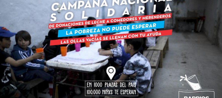 Campaña de donación de leche en polvo en Plaza Mitre