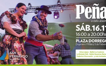 Peña a cielo abierto en Plaza Dorrego
