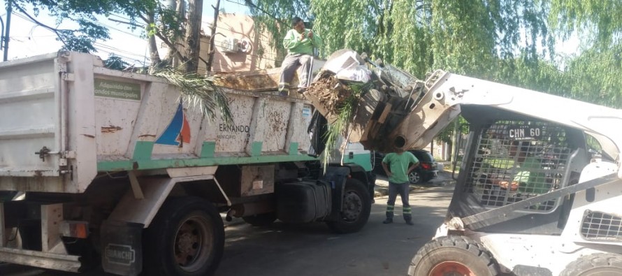Operativo de limpieza y ordenamiento en el barrio Alsina