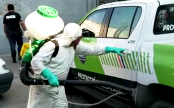 Desinfección en patrullas y móviles de seguridad de nuestra ciudad que trabajan durante la cuarentena