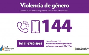 Asistencia en casos de violencia de género y familiar durante la cuarentena