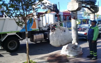 Higiene urbana: el Municipio retira bolsones con restos de materiales de obra