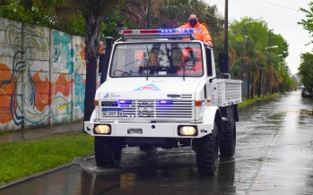 El COEM realizó tareas preventivas frente al alerta por tormentas fuertes y sudestada