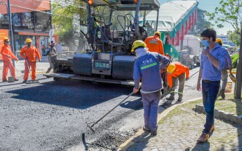 Obras de repavimentación en la Avenida Libertador