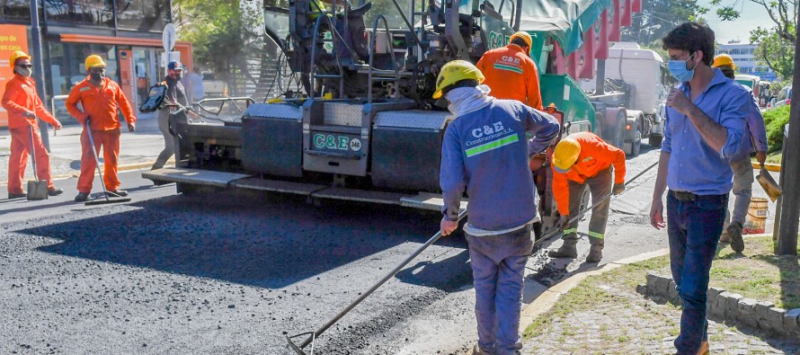 Obras de repavimentación en la Avenida Libertador