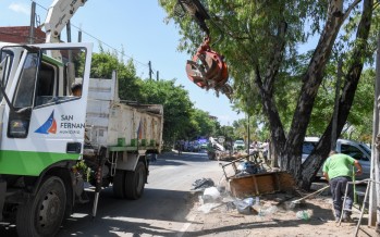 Operativo de limpieza en el barrio San Lorenzo