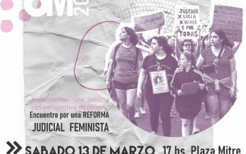 Encuentro por una reforma judicial feminista en Plaza Mitre