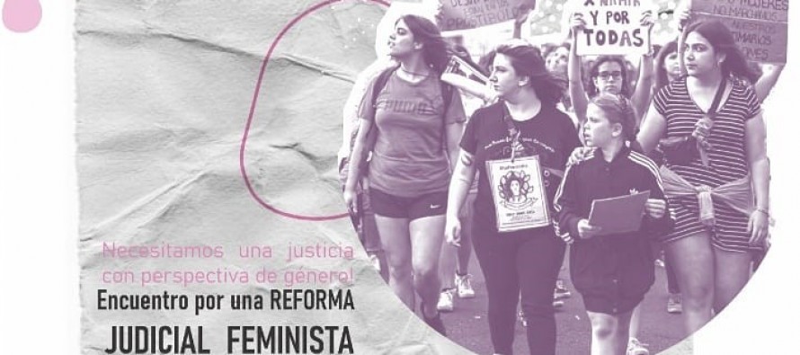 Encuentro por una reforma judicial feminista en Plaza Mitre