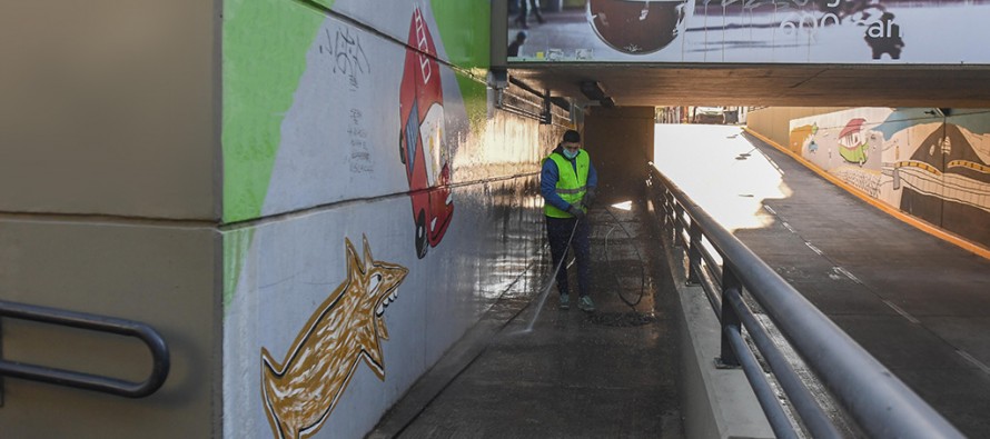 Limpieza de túneles para mantener en condiciones los accesos a la ciudad