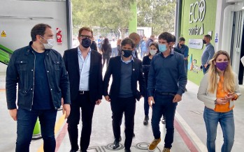 Andreotti y Kicillof recorrieron la planta de reciclaje y la repavimentación de la Ruta 197