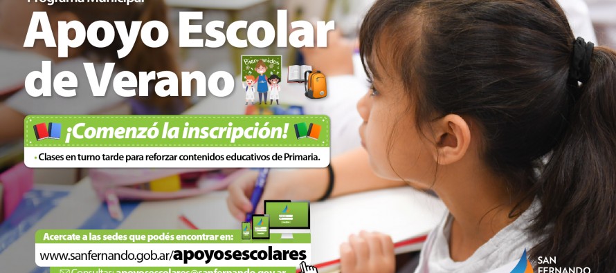 Comenzó la inscripción para los apoyos escolares de verano