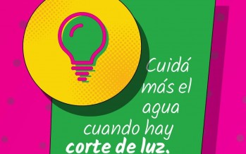 Frente a los reiterados cortes de luz se solicita un consumo racional del agua