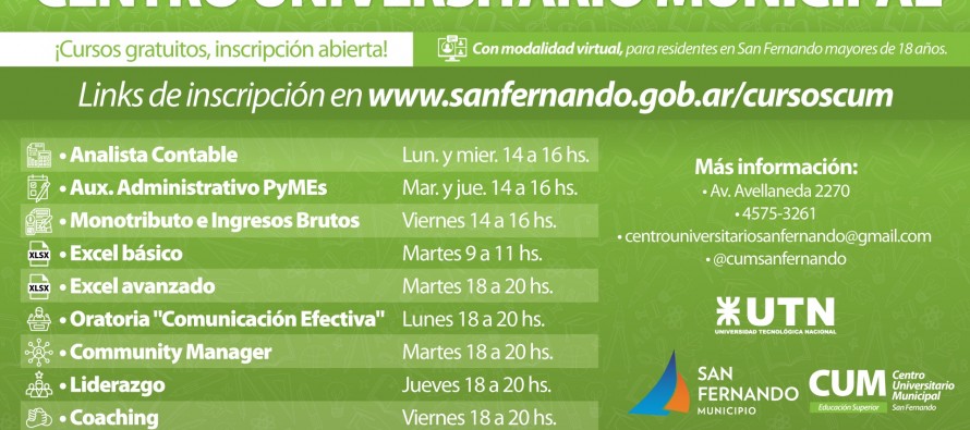 Se lanzaron nuevos cursos virtuales del Centro Universitario Municipal