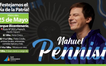 Nahuel Pennisi cantará en el festejo del 25 de Mayo en la Plaza del Bicentenario