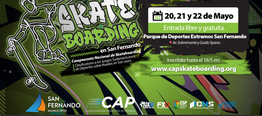 Nuestra ciudad será sede del Campeonato Nacional de Skateboarding
