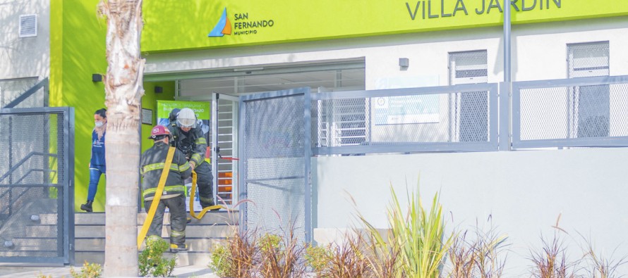 Se realizó un simulacro de evacuación en el Jardín Maternal de Villa Jardín