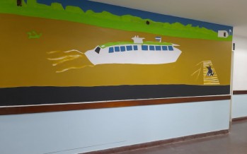 Burone Risso comenzó a pintar un mural en el Hospital Cordero