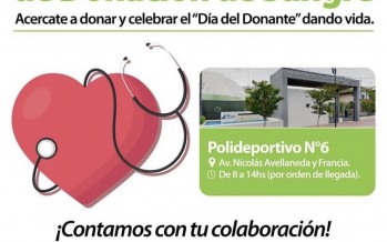 Este jueves se realizará una jornada de donación de sangre en el Poli 6
