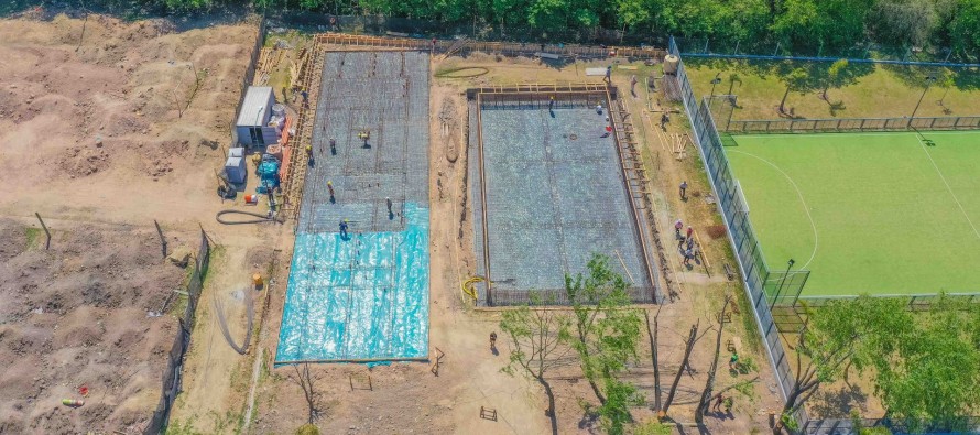 Avanza la obra de una nueva pileta en el Polideportivo Nº9