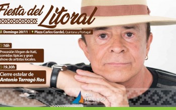 Antonio Tarragó Ros cerrará este domingo la 25ª Fiesta del Litoral en la Plaza Carlos Gardel