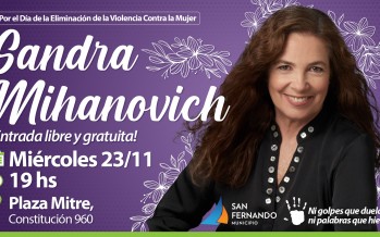 Sandra Mihanovich brindará un recital en plaza Mitre