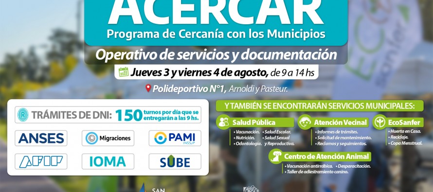 AcercAR: jueves y viernes habrá un operativo interministerial en el Poli 1