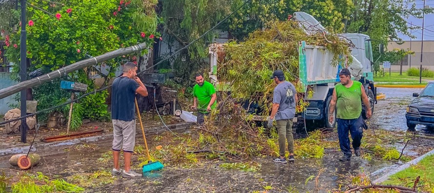 Fuerte temporal en nuestra ciudad: asistencia a vecinos y reacondicionamiento de espacios públicos