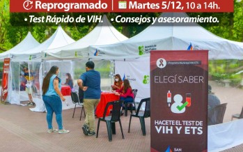 Plaza Mitre: testeos por el Día Mundial de la Lucha contra el VIH/SIDA