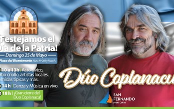 El Dúo Coplanacu actuará en el festejo del 25 de Mayo en la Plaza del Bicentenario