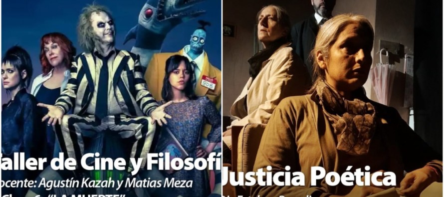Cartelera del Martinelli: taller de cine y la obra Justicia Poética