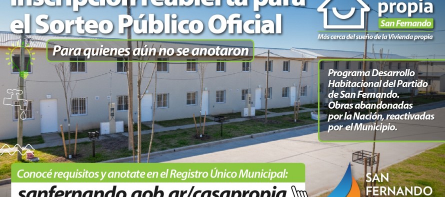 Reabrió la inscripción para quienes no estén anotados en los sorteos de viviendas
