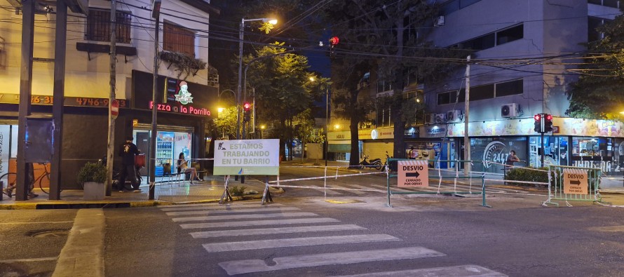 Desvío del tránsito por obras en Quintana entre Perón y Libertador